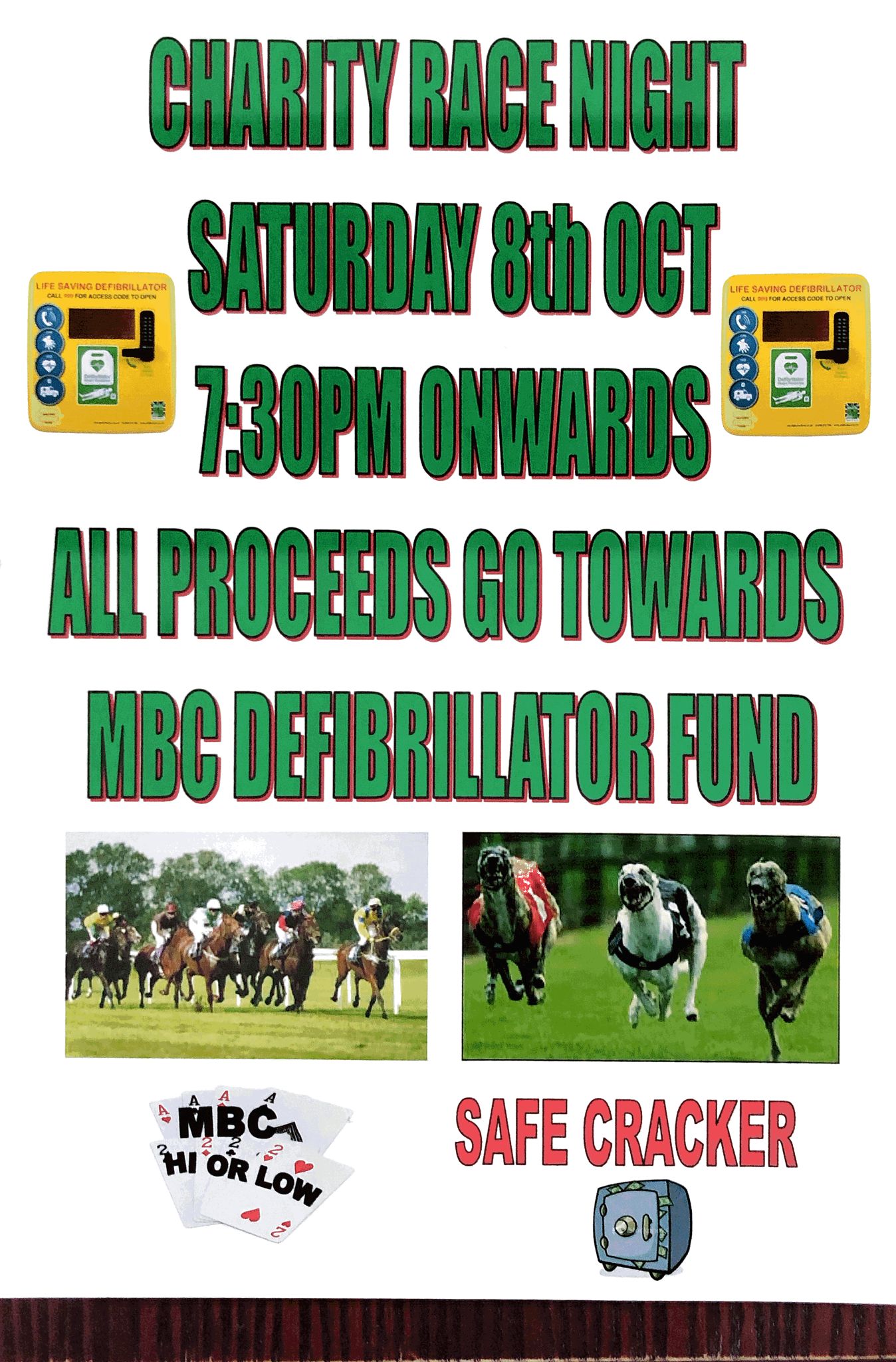 MBC Defibrillator Fund Charity Race Night – Meersbrook Bowling Club Limited